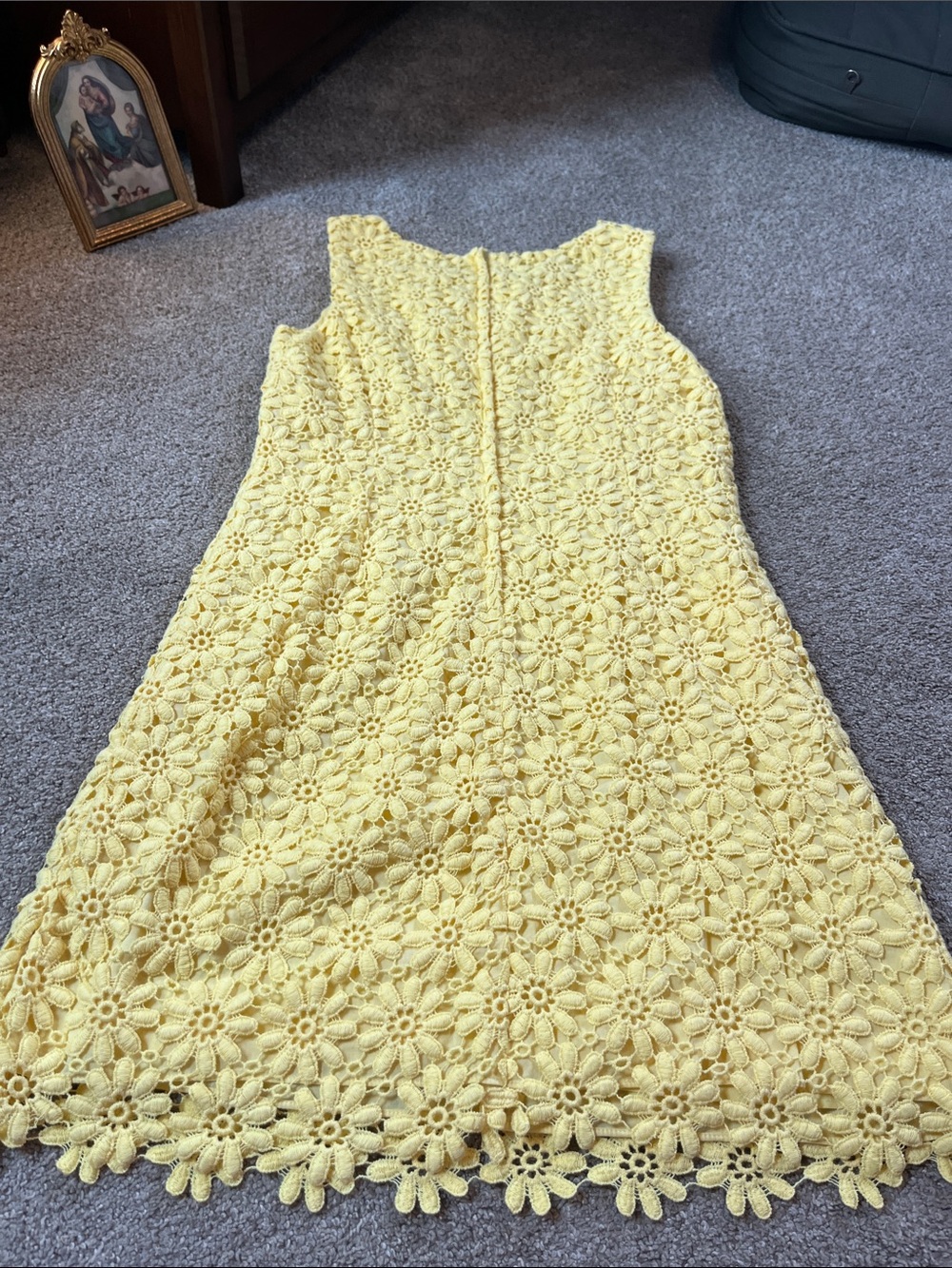 🌼🌼🌼🌼Lilly Pulitzer Yellow Crocheted Daisy Lace “Lela” Shift sz6 - Picture 9 of 11